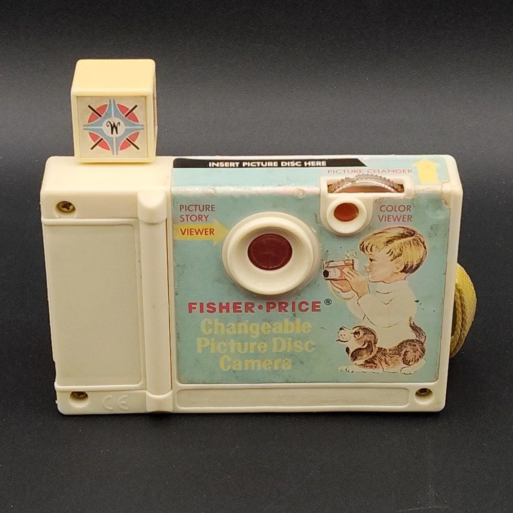 VTG Fisher-Price Disc Camera Toy Changeable‎ Picture Capable Great B32.1E1073
